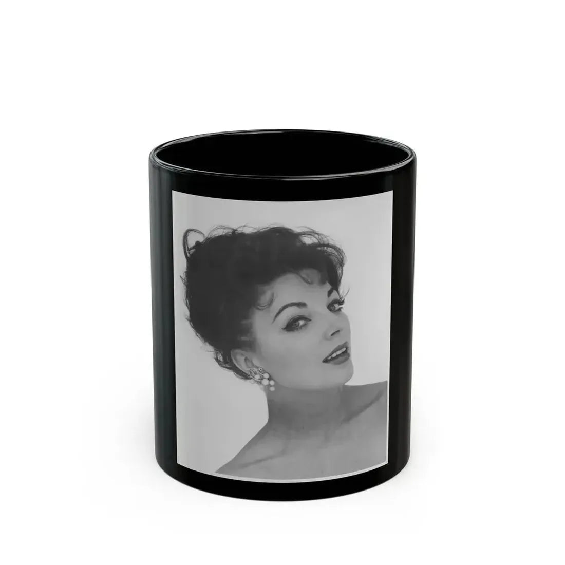 Joan Collins #626 (Vintage Female Icon) Black Coffee Mug 11oz - Go Mug Yourself