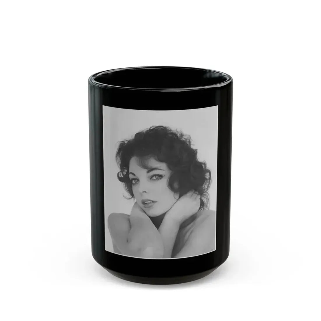 Joan Collins #627 (Vintage Female Icon) Black Coffee Mug 15oz - Go Mug Yourself