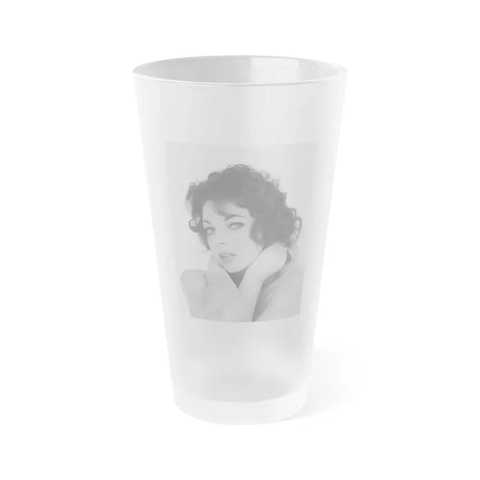 Joan Collins #627 (Vintage Female Icon) Frosted Pint Glass 16oz 16oz Frosted - Go Mug Yourself