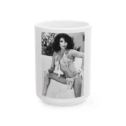 Joan Collins #628 (Vintage Female Icon) White Coffee Mug 15oz - Go Mug Yourself