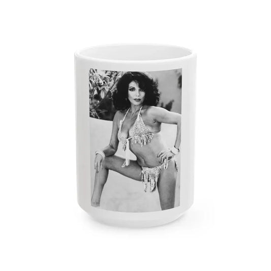 Joan Collins #628 (Vintage Female Icon) White Coffee Mug 15oz - Go Mug Yourself