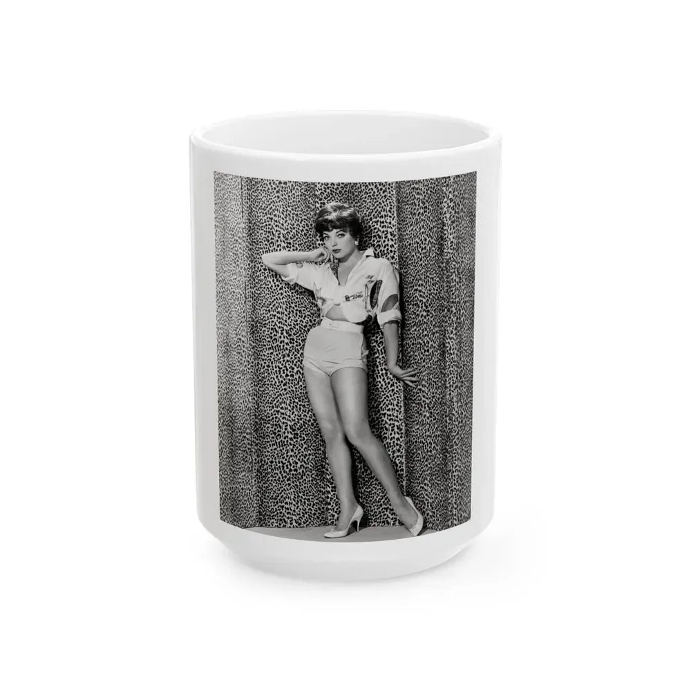 Joan Collins #630 (Vintage Female Icon) White Coffee Mug 15oz - Go Mug Yourself