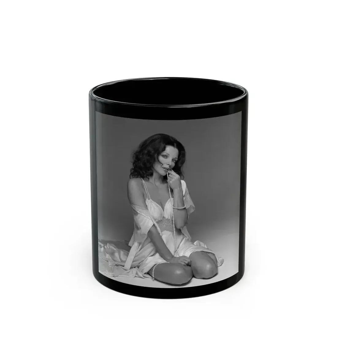 Joan Collins #633 (Vintage Female Icon) Black Coffee Mug 11oz - Go Mug Yourself