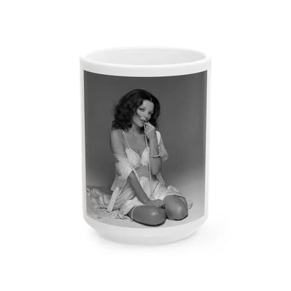 Joan Collins #633 (Vintage Female Icon) White Coffee Mug 15oz - Go Mug Yourself