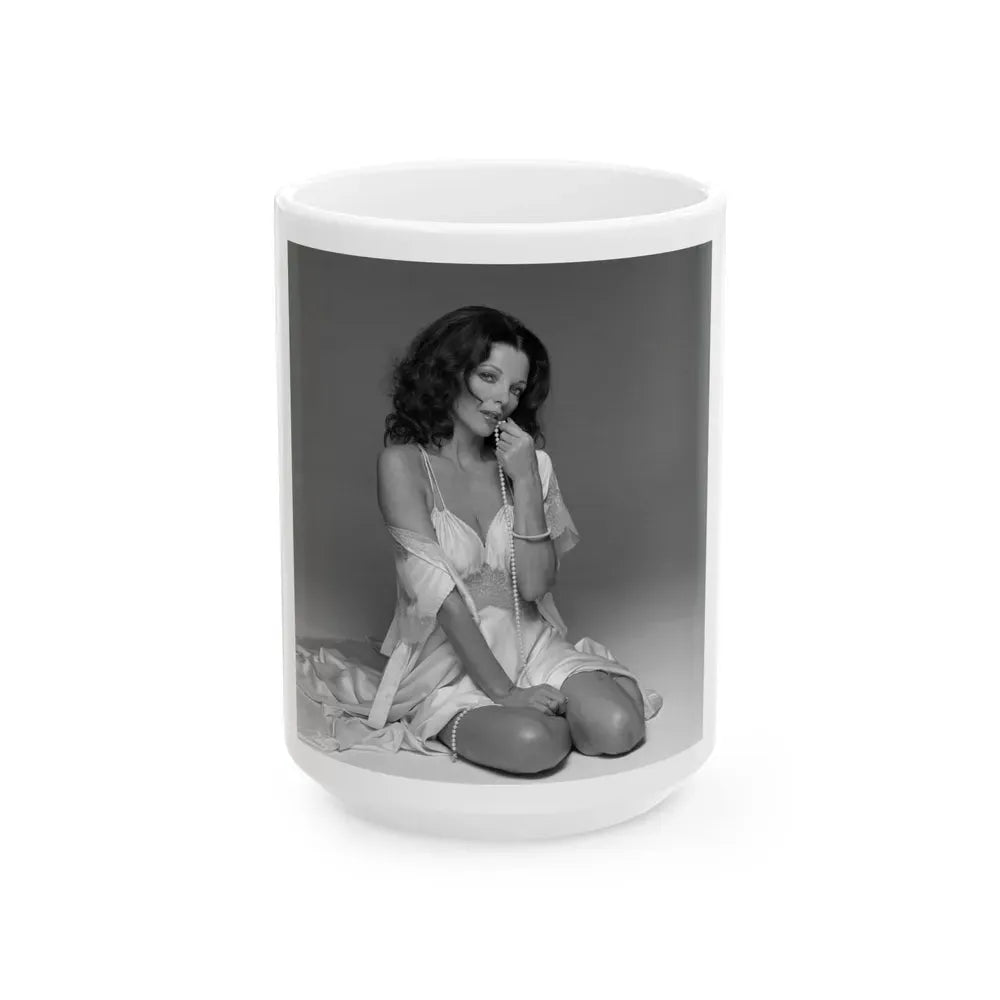 Joan Collins #633 (Vintage Female Icon) White Coffee Mug 15oz - Go Mug Yourself