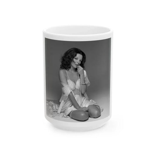 Joan Collins #633 (Vintage Female Icon) White Coffee Mug 15oz - Go Mug Yourself