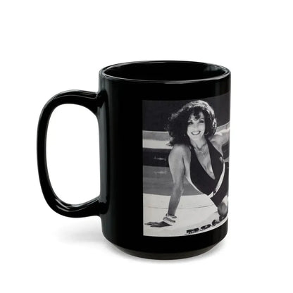 Joan Collins #636 (Vintage Female Icon) Black Coffee Mug - Go Mug Yourself