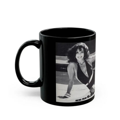 Joan Collins #636 (Vintage Female Icon) Black Coffee Mug - Go Mug Yourself