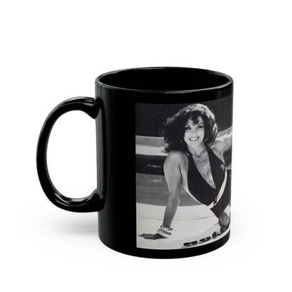 Joan Collins #636 (Vintage Female Icon) Black Coffee Mug - Go Mug Yourself