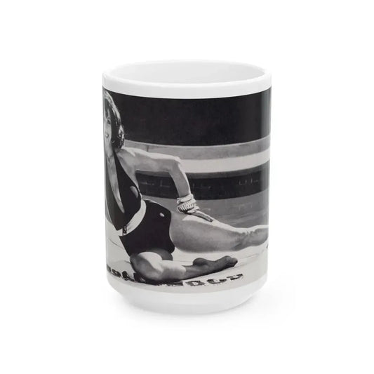 Joan Collins #636 (Vintage Female Icon) White Coffee Mug 15oz - Go Mug Yourself