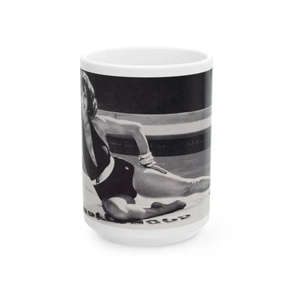 Joan Collins #636 (Vintage Female Icon) White Coffee Mug 15oz - Go Mug Yourself