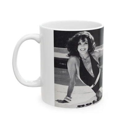 Joan Collins #636 (Vintage Female Icon) White Coffee Mug - Go Mug Yourself