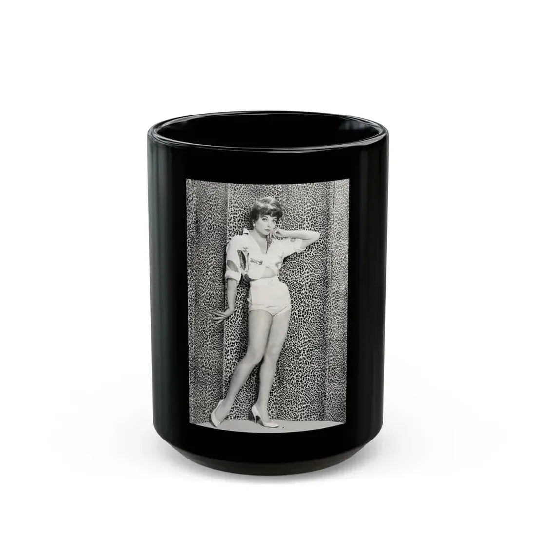 Joan Collins #637 (Vintage Female Icon) Black Coffee Mug 15oz - Go Mug Yourself
