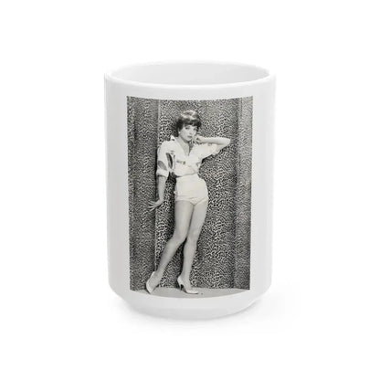 Joan Collins #637 (Vintage Female Icon) White Coffee Mug 15oz - Go Mug Yourself