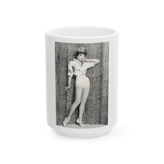 Joan Collins #637 (Vintage Female Icon) White Coffee Mug 15oz - Go Mug Yourself