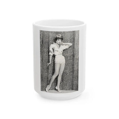 Joan Collins #637 (Vintage Female Icon) White Coffee Mug 15oz - Go Mug Yourself