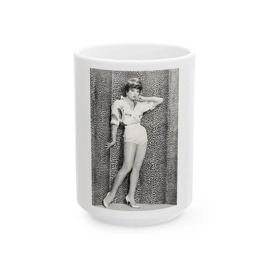 Joan Collins #637 (Vintage Female Icon) White Coffee Mug 15oz - Go Mug Yourself