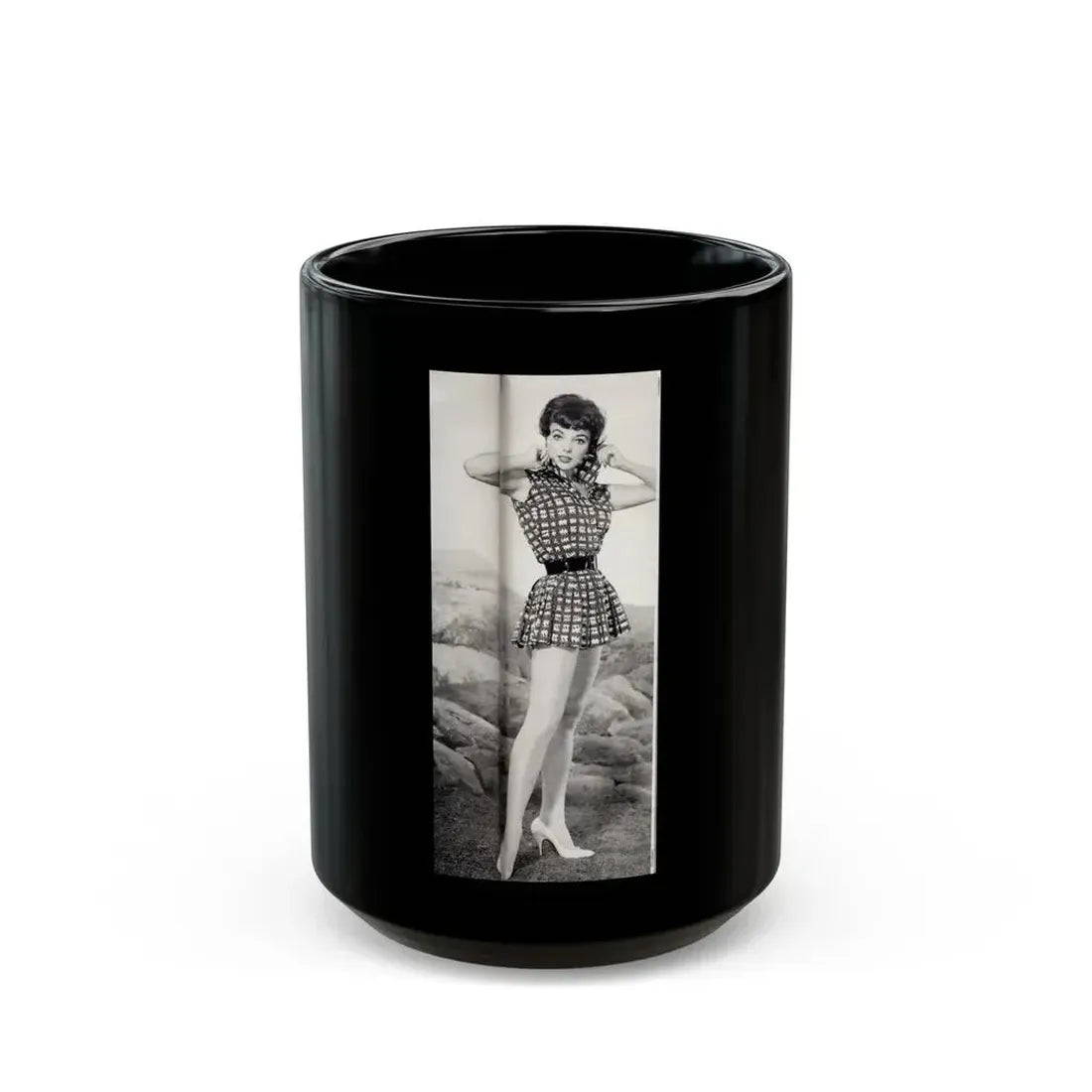 Joan Collins #638 (Vintage Female Icon) Black Coffee Mug 15oz - Go Mug Yourself