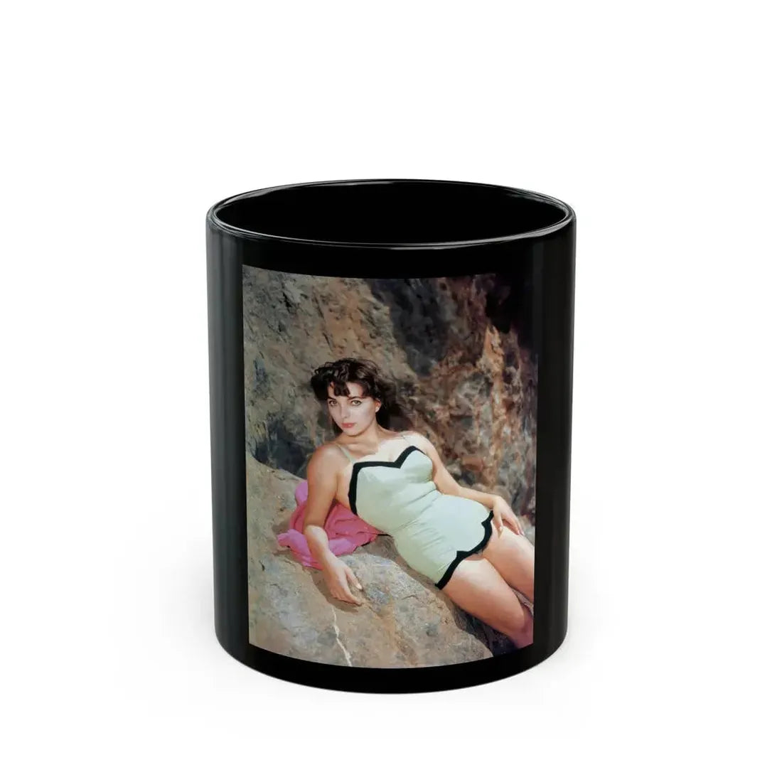 Joan Collins #642 (Vintage Female Icon) Black Coffee Mug 11oz - Go Mug Yourself
