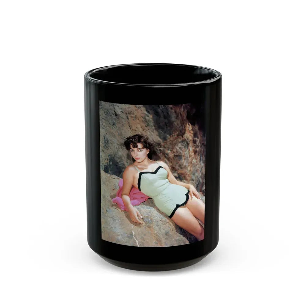 Joan Collins #642 (Vintage Female Icon) Black Coffee Mug 15oz - Go Mug Yourself