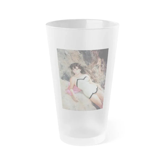 Joan Collins #642 (Vintage Female Icon) Frosted Pint Glass 16oz 16oz Frosted - Go Mug Yourself