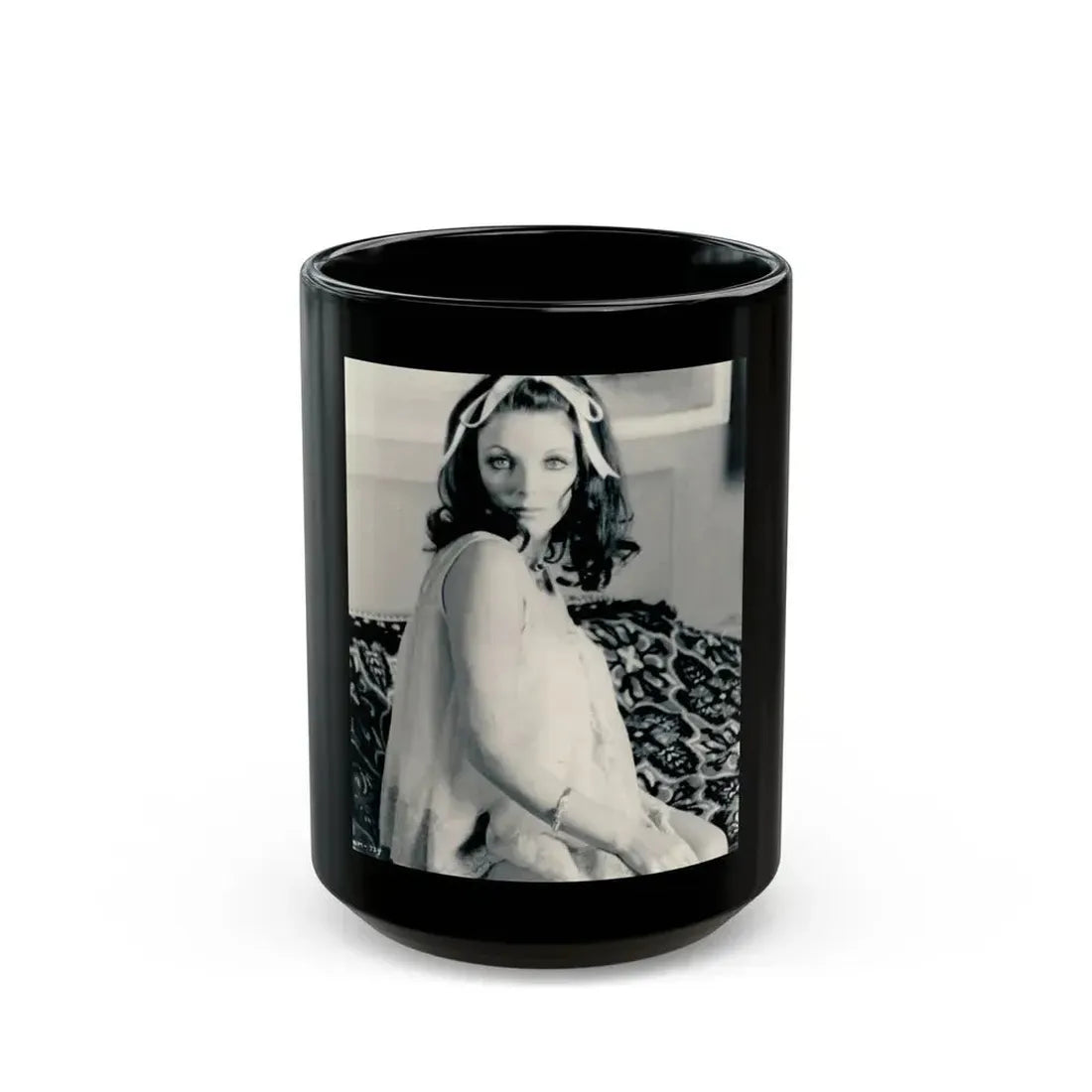 Joan Collins #644 (Vintage Female Icon) Black Coffee Mug 15oz - Go Mug Yourself