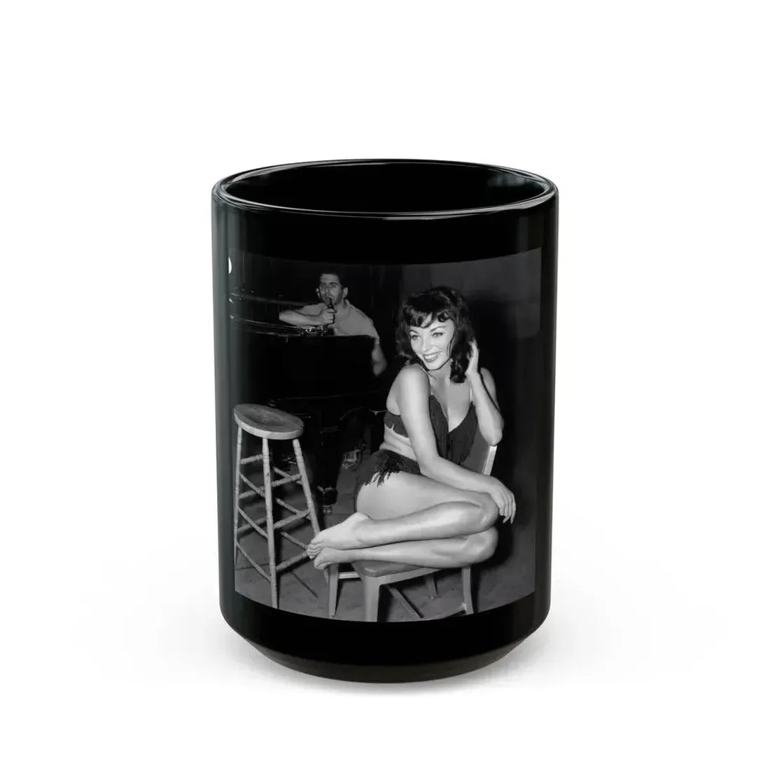 Joan Collins #648 (Vintage Female Icon) Black Coffee Mug 15oz - Go Mug Yourself