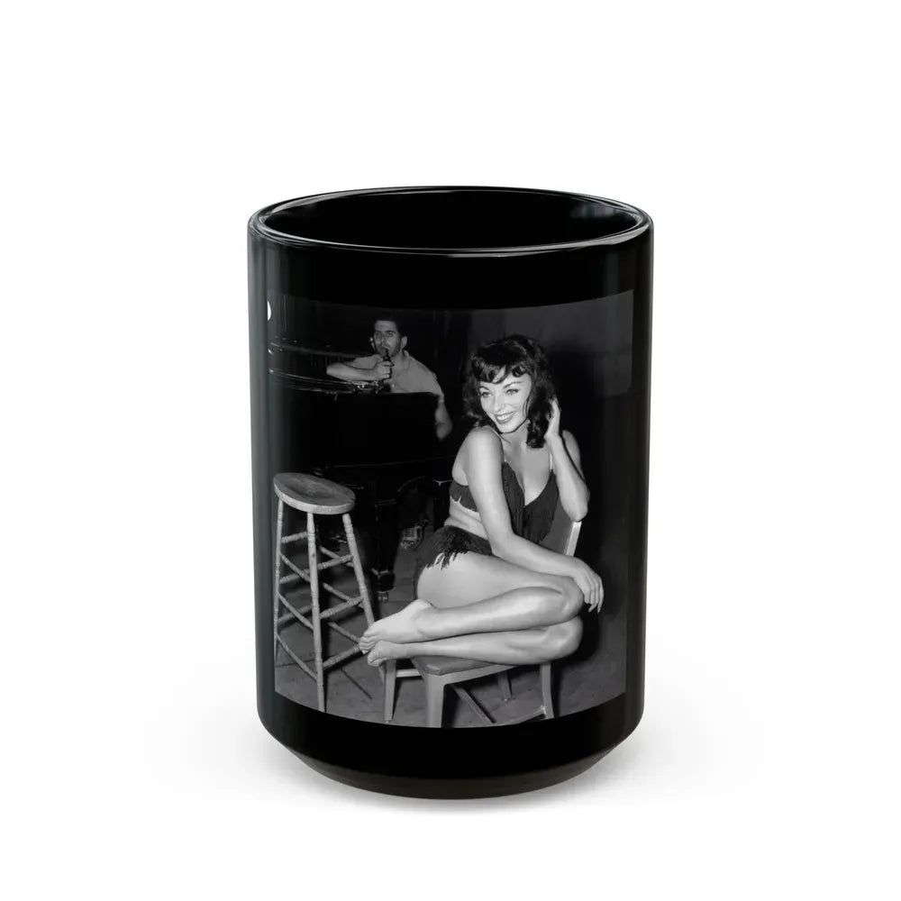 Joan Collins #648 (Vintage Female Icon) Black Coffee Mug 15oz - Go Mug Yourself