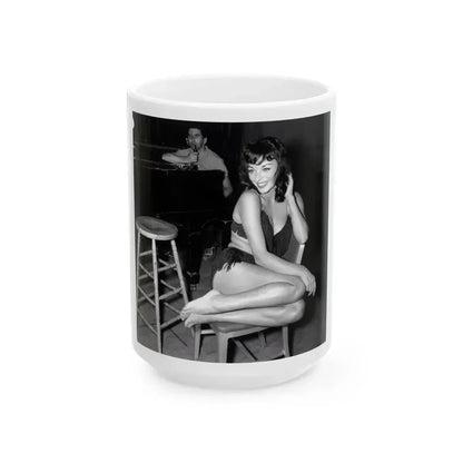 Joan Collins #648 (Vintage Female Icon) White Coffee Mug 15oz - Go Mug Yourself