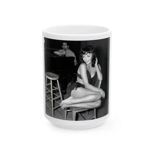 Joan Collins #648 (Vintage Female Icon) White Coffee Mug 15oz - Go Mug Yourself