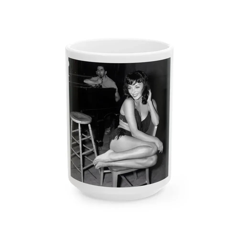 Joan Collins #648 (Vintage Female Icon) White Coffee Mug 15oz - Go Mug Yourself