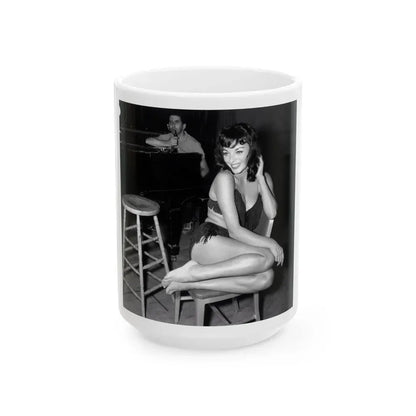 Joan Collins #648 (Vintage Female Icon) White Coffee Mug 15oz - Go Mug Yourself