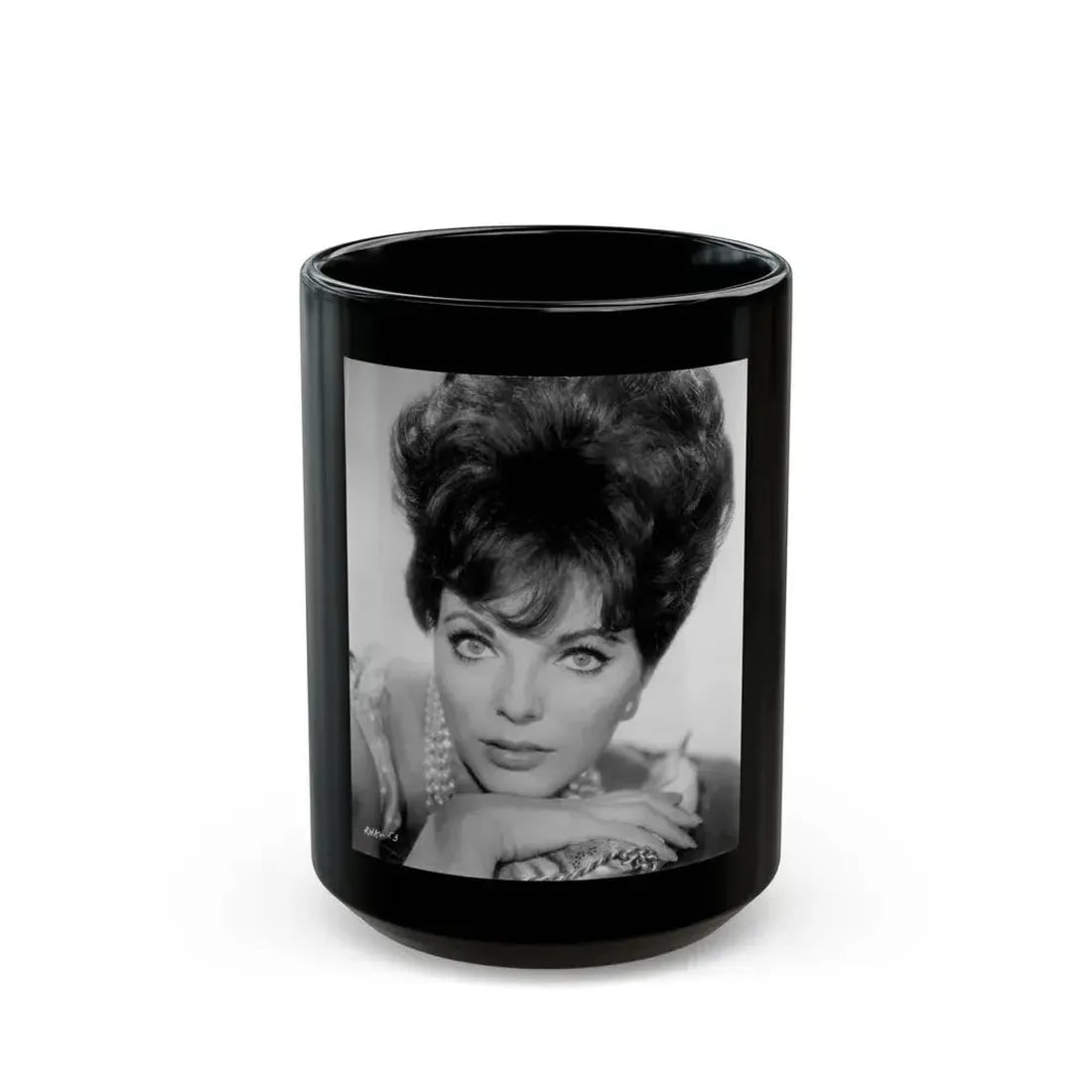Joan Collins #653 (Vintage Female Icon) Black Coffee Mug 15oz - Go Mug Yourself