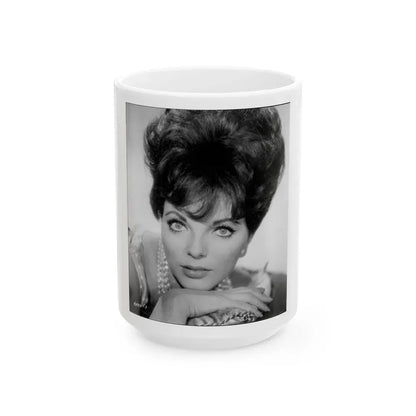 Joan Collins #653 (Vintage Female Icon) White Coffee Mug 15oz - Go Mug Yourself