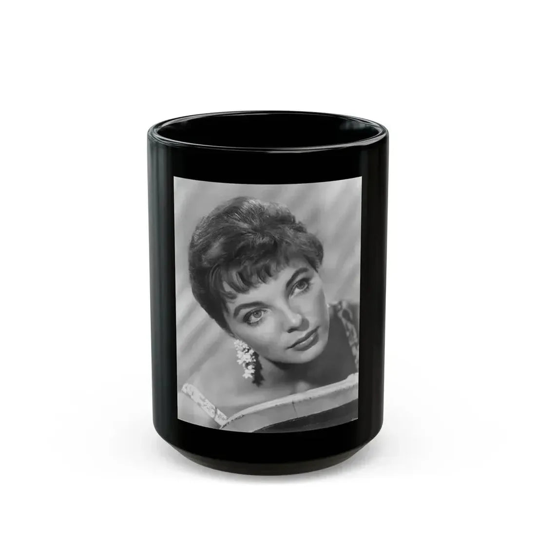 Joan Collins #657 (Vintage Female Icon) Black Coffee Mug 15oz - Go Mug Yourself