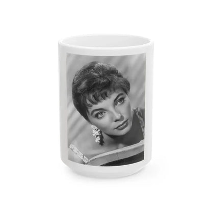 Joan Collins #657 (Vintage Female Icon) White Coffee Mug 15oz - Go Mug Yourself