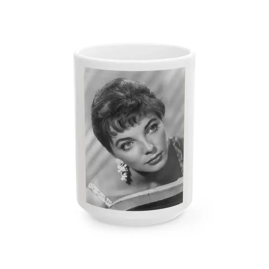 Joan Collins #657 (Vintage Female Icon) White Coffee Mug 15oz - Go Mug Yourself