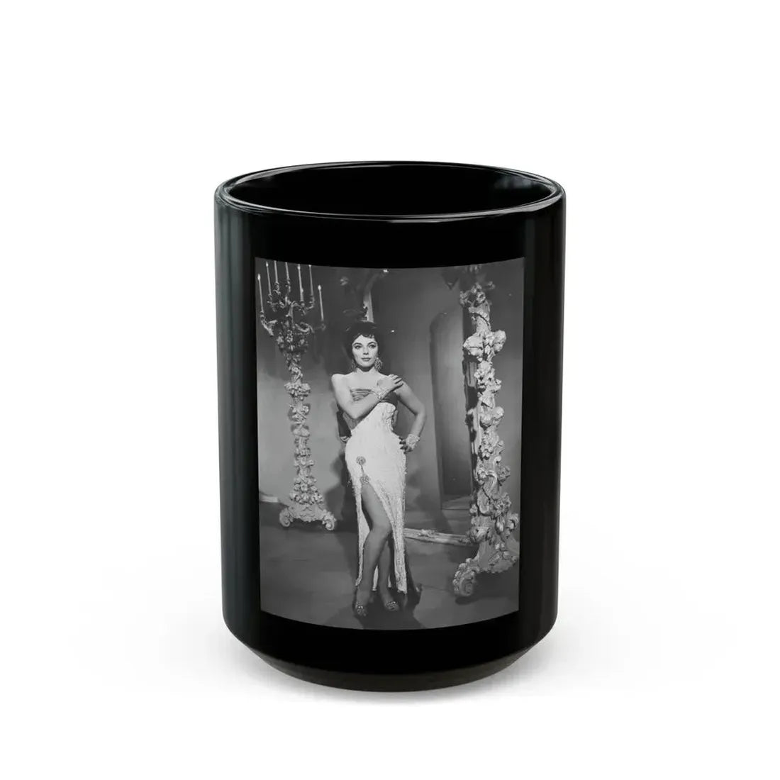 Joan Collins #658 (Vintage Female Icon) Black Coffee Mug 15oz - Go Mug Yourself