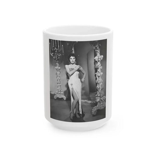Joan Collins #658 (Vintage Female Icon) White Coffee Mug 15oz - Go Mug Yourself
