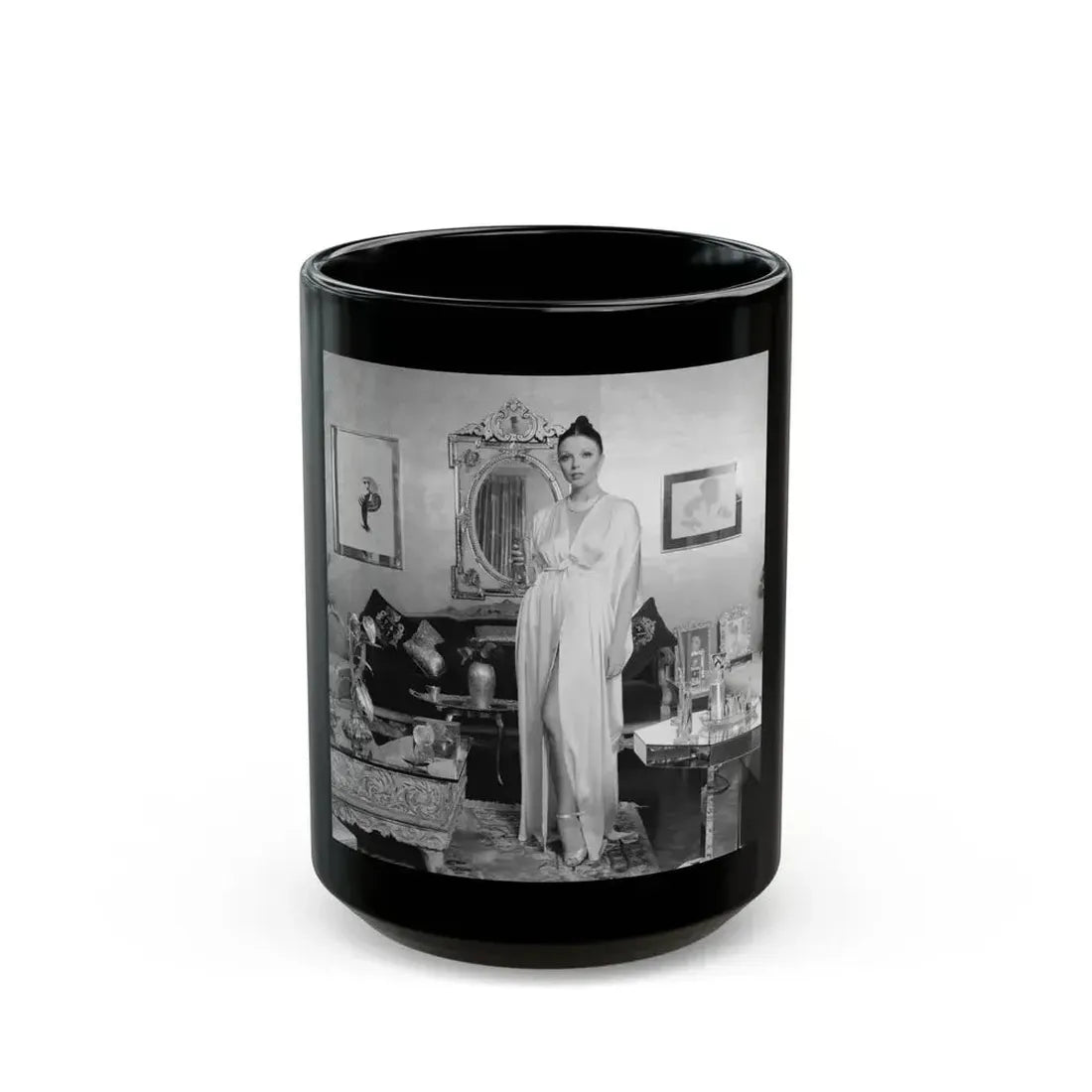 Joan Collins #659 (Vintage Female Icon) Black Coffee Mug 15oz - Go Mug Yourself