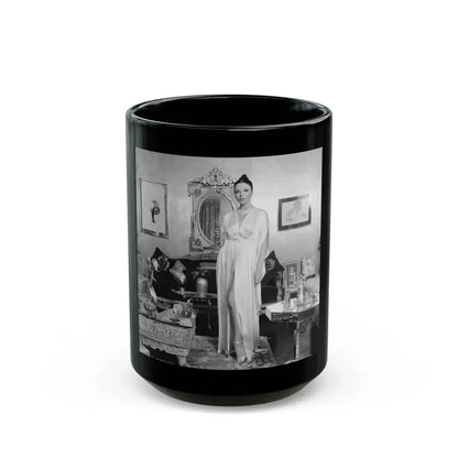 Joan Collins #659 (Vintage Female Icon) Black Coffee Mug 15oz - Go Mug Yourself