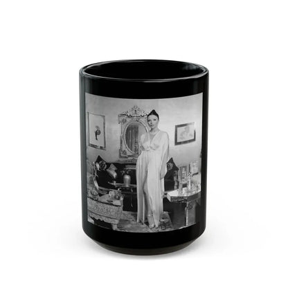 Joan Collins #659 (Vintage Female Icon) Black Coffee Mug 15oz - Go Mug Yourself