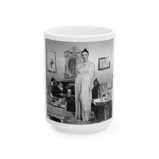 Joan Collins #659 (Vintage Female Icon) White Coffee Mug 15oz - Go Mug Yourself
