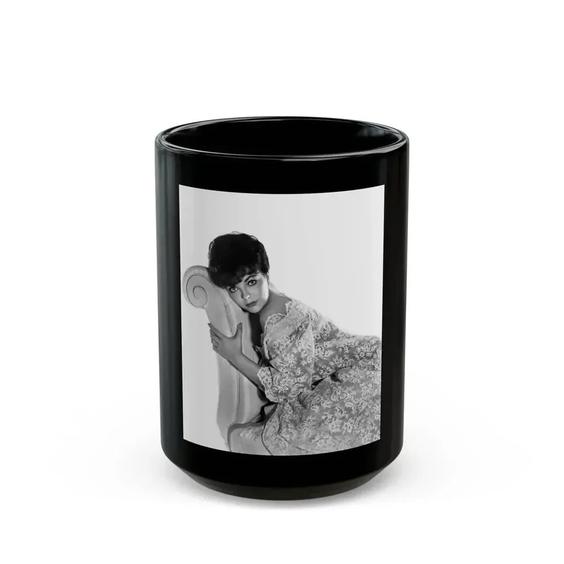 Joan Collins #660 (Vintage Female Icon) Black Coffee Mug 15oz - Go Mug Yourself