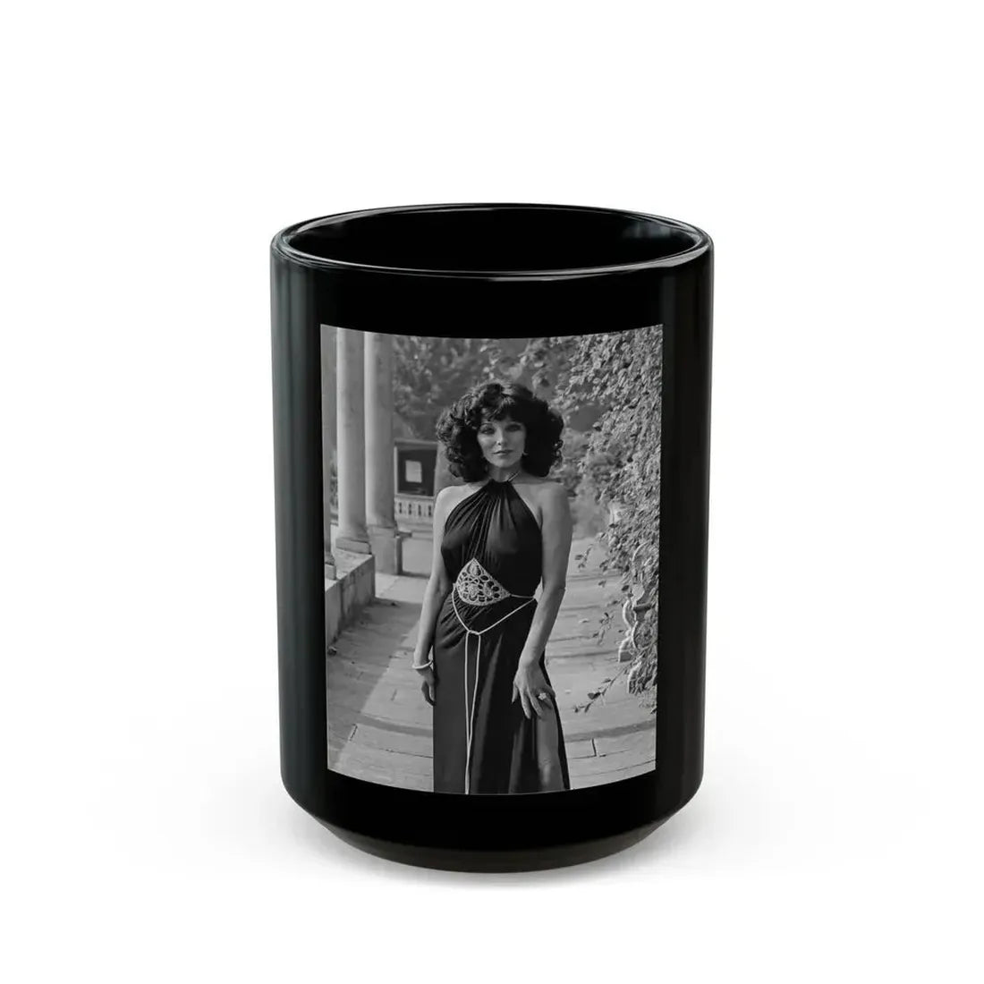 Joan Collins #662 (Vintage Female Icon) Black Coffee Mug 15oz - Go Mug Yourself
