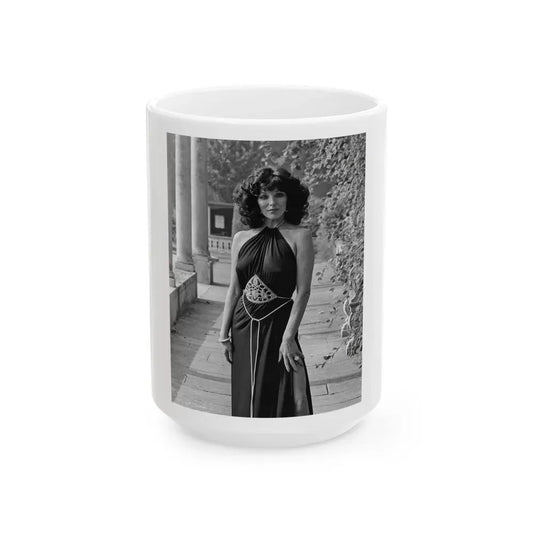 Joan Collins #662 (Vintage Female Icon) White Coffee Mug 15oz - Go Mug Yourself