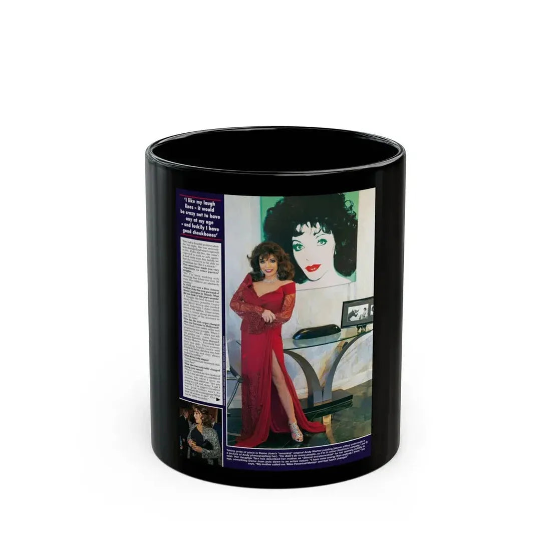 Joan Collins #666 (Vintage Female Icon) Black Coffee Mug 11oz - Go Mug Yourself