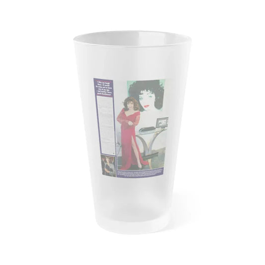 Joan Collins #666 (Vintage Female Icon) Frosted Pint Glass 16oz 16oz Frosted - Go Mug Yourself