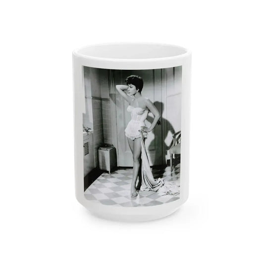 Joan Collins #670 (Vintage Female Icon) White Coffee Mug 15oz - Go Mug Yourself
