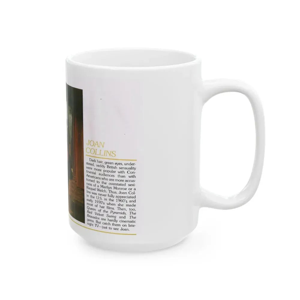 Joan Collins #672 (Vintage Female Icon) White Coffee Mug - Go Mug Yourself